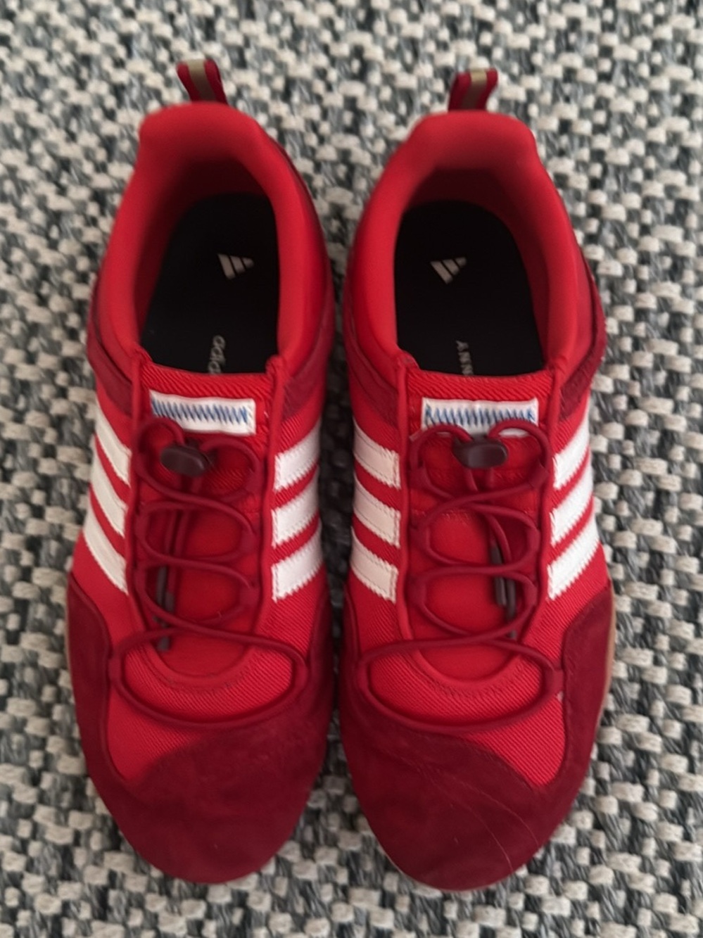 adidas Red and White Bad Bunny Ballerina Sneakers